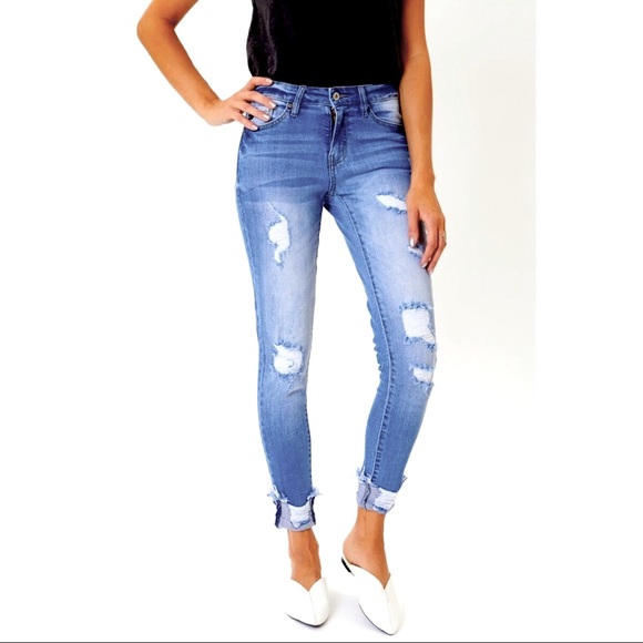 Last 1! Kancan mid rise ankle skinny jeans KC7103M size 5/26 - Picture 2 of 16